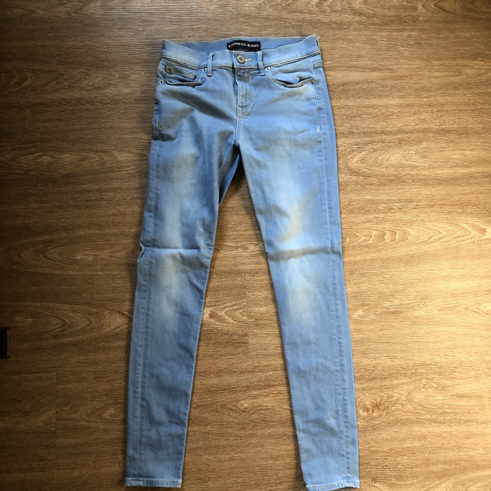 Express Baby Blue Wash Skinny Jeans